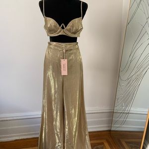 Oh Polly Gold Bralet & High-waisted pants